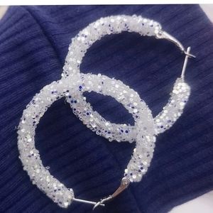 Bling Clear Hoop Earrings